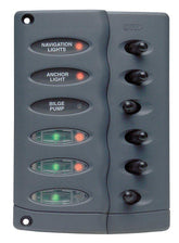 BEP Switch Panel DC Contour Waterproof 6xOn/Off Gr