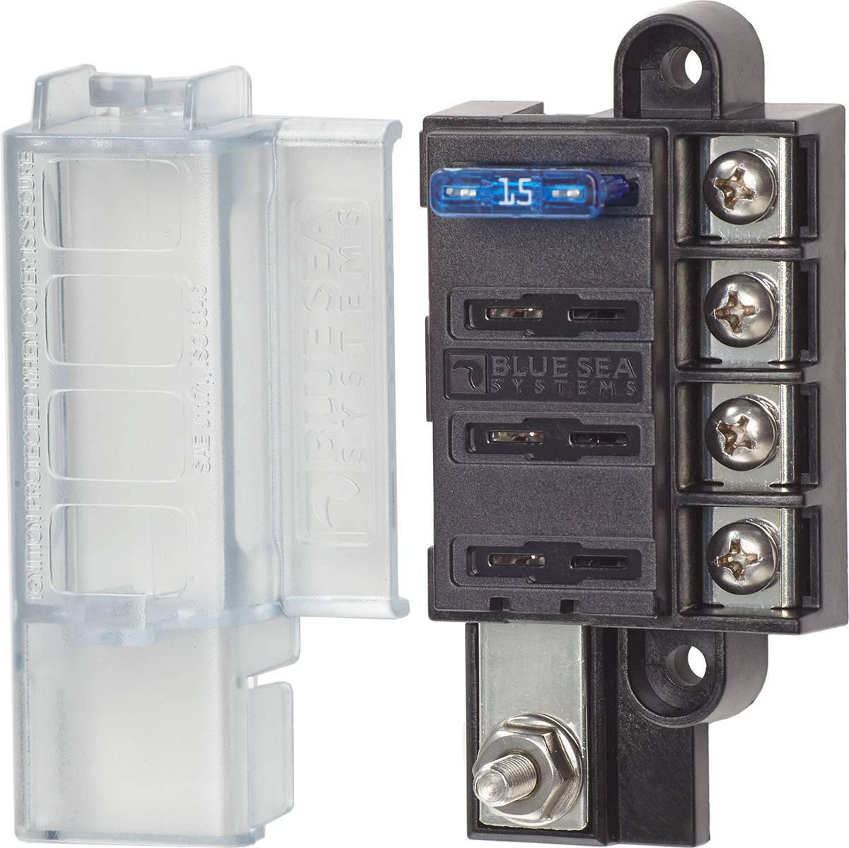 BSS Fuse Block ST-Blade Compact 4 Circuits with Cover