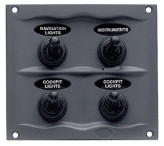 BEP Switch Panel DC Waterproof 4xOn/Off Charcoal