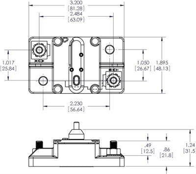 BSS Circuit Breaker, Bus 285 Surface Mount 30A