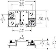 BSS Circuit Breaker, Bus 285 Surface Mount 30A