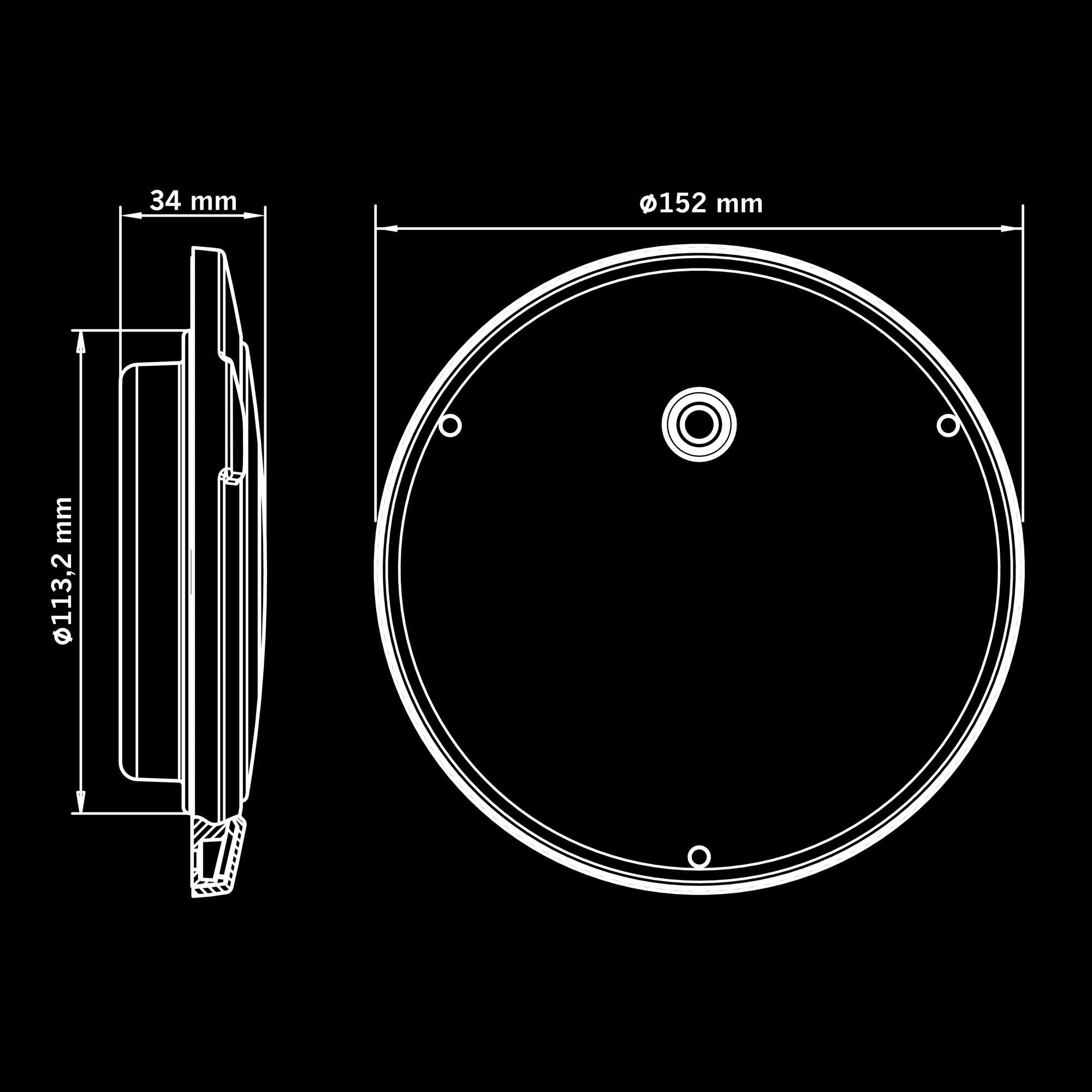 FREEDOM LEGACY INTERIÖRBELYSNING RUND VIT 152MM