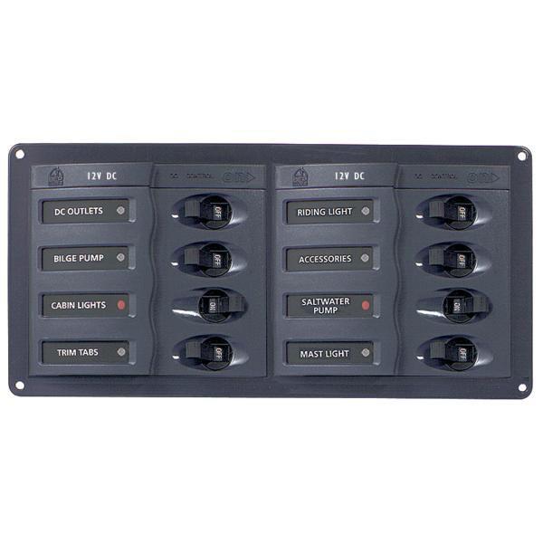 BEP Circuit Breaker Panel DC 12V 8x Single Pole 2x