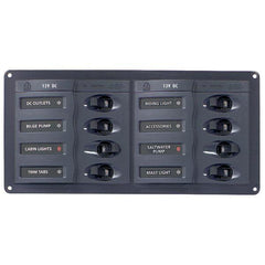 BEP Circuit Breaker Panel DC 12V 8x Single Pole 2x