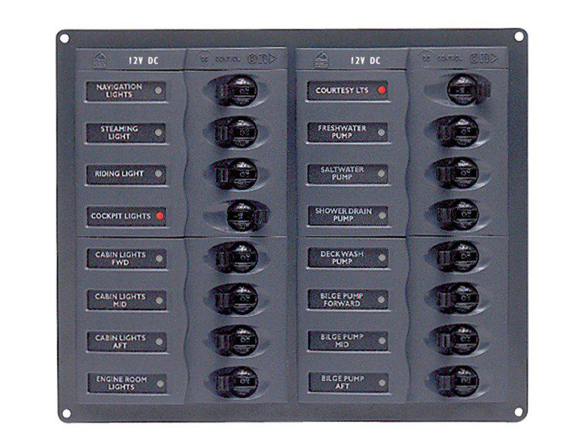 BEP Circuit Breaker Panel DC 12V 16x Single Pole 4