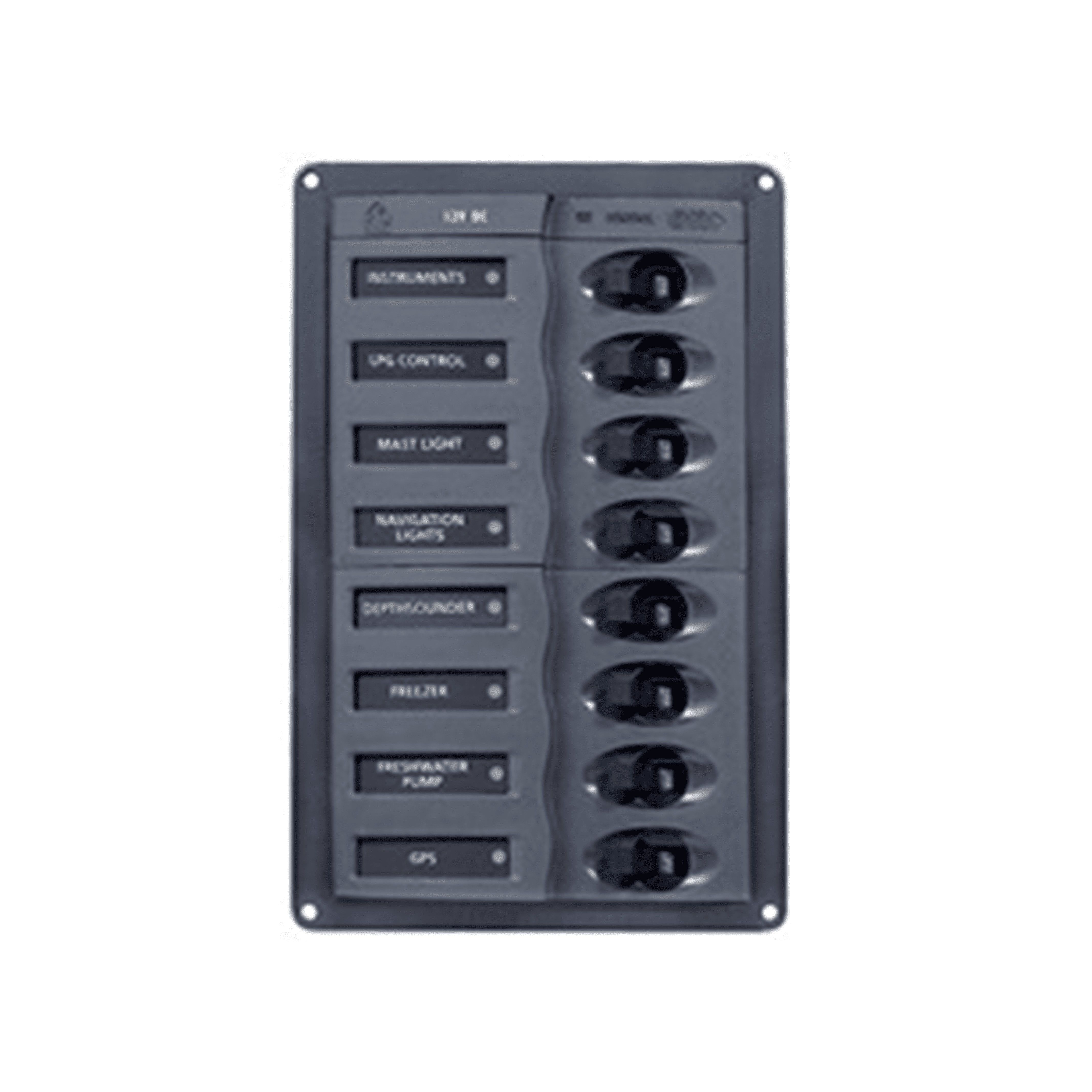 BEP Circuit Breaker Panel DC 12V 8x Single Pole 2x