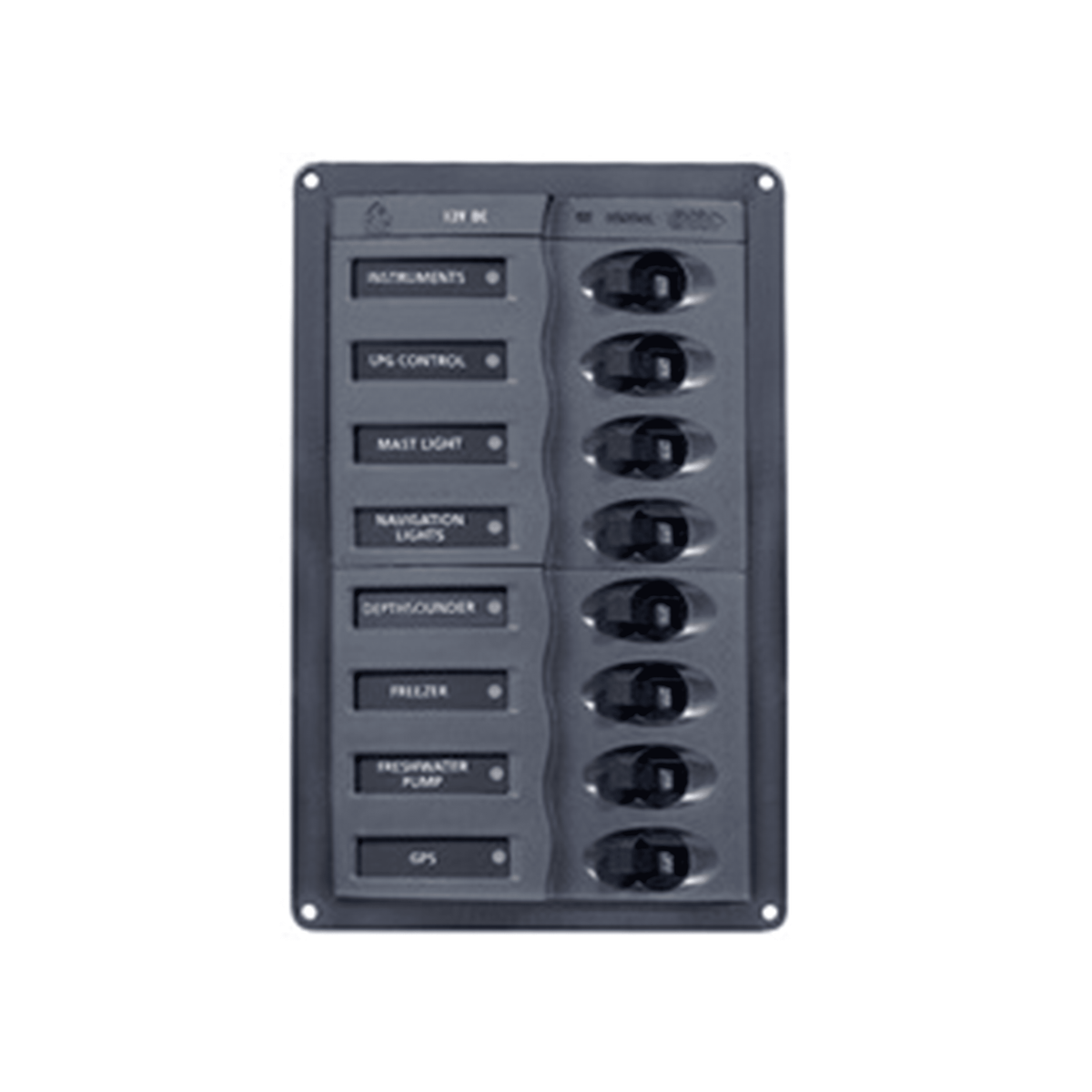 BEP Circuit Breaker Panel DC 12V 8x Single Pole 2x