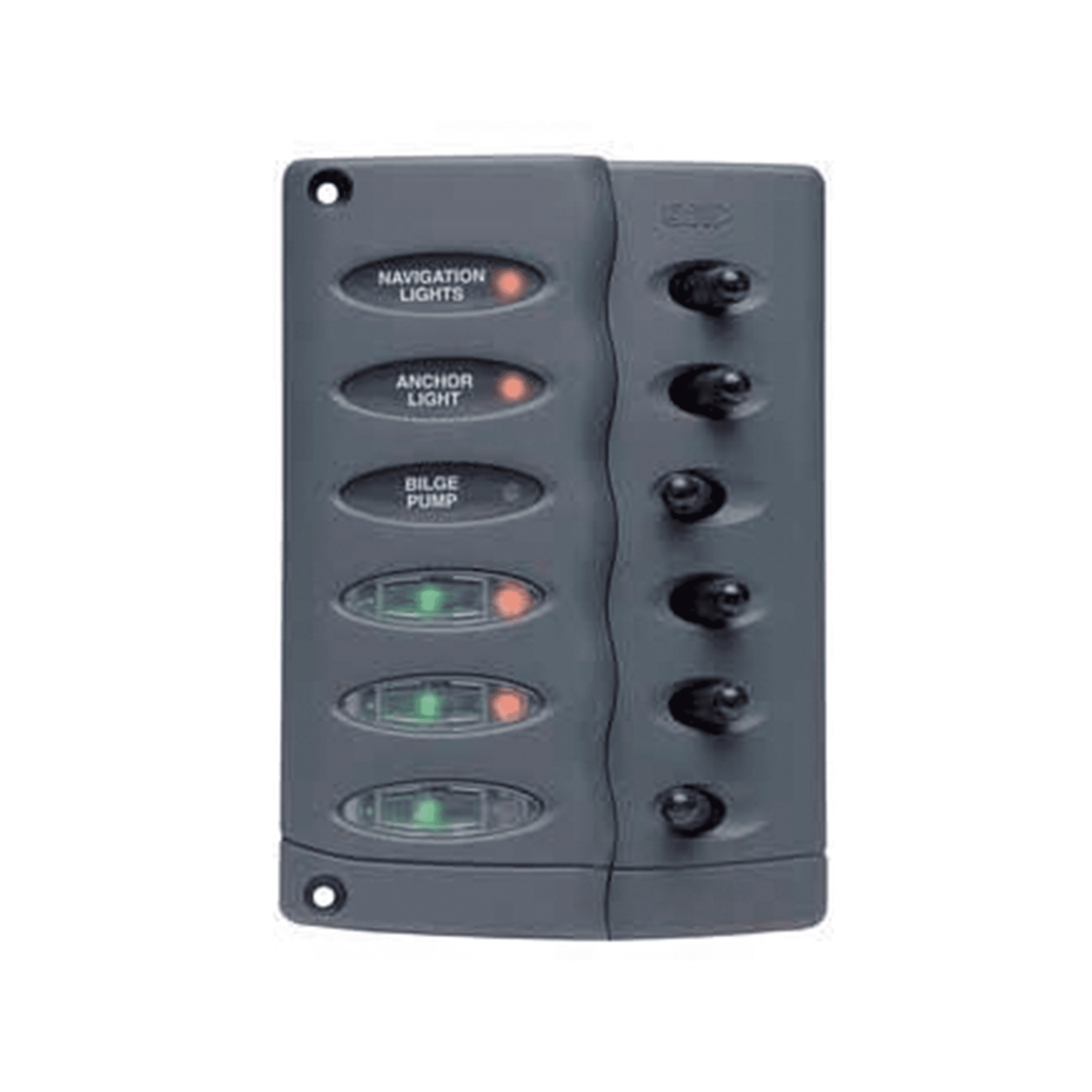BEP Switch Panel DC Contour Waterproof 6xOn/Off Wi