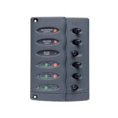 BEP Switch Panel DC Contour Waterproof 6xOn/Off Wi