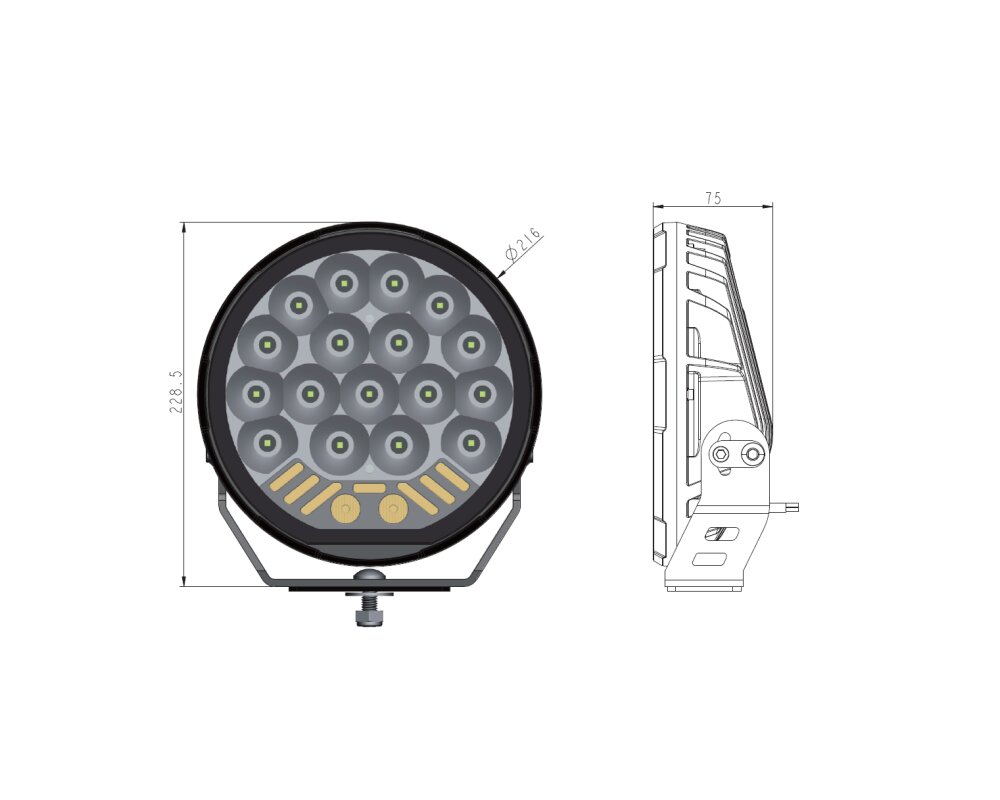 V-Sight ROADKING 9″ LED-Extraljus med blixtljus och positionsljus