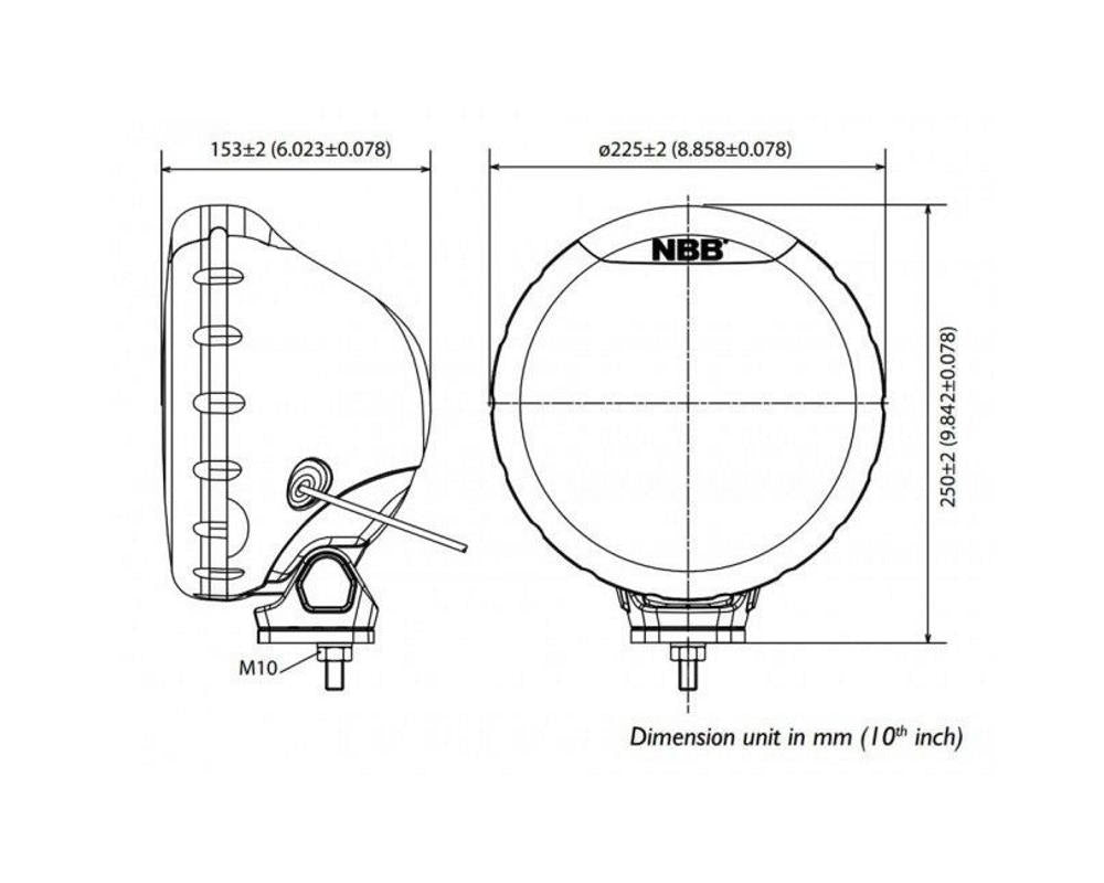 LED-konverterad Extraljus NBB Alpha 225