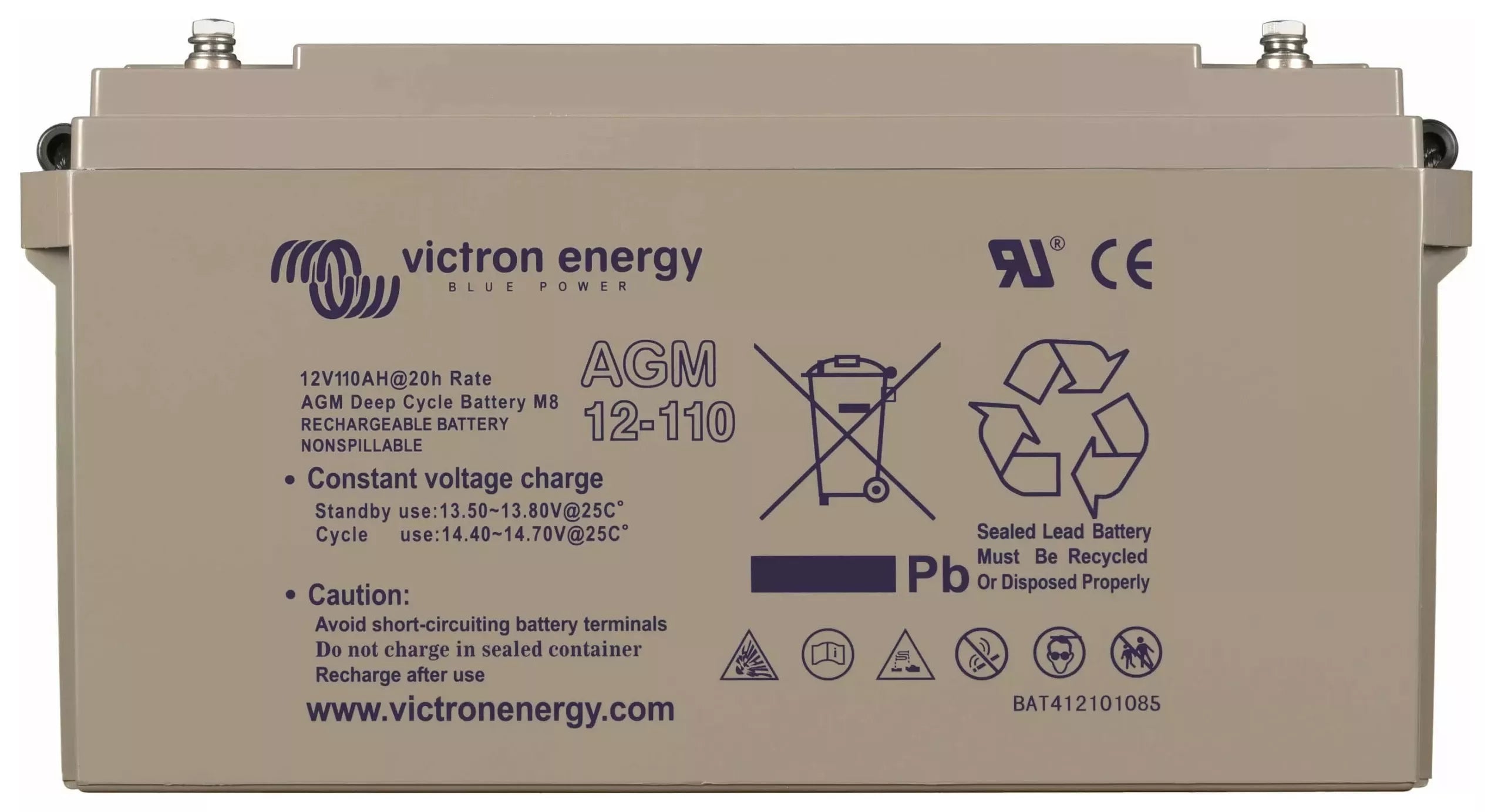 AGM Deep Cycle Batteri 12V/110Ah M8