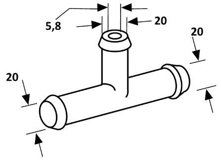 T-rör Ø20x20x20 mm