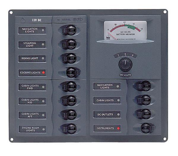 BEP Circuit Breaker Panel DC 12V 12x Single Pole 3